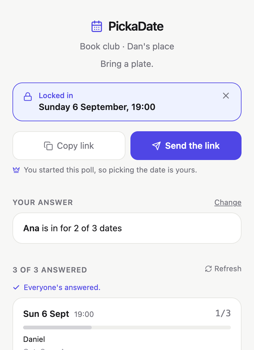 PickaDate screenshot